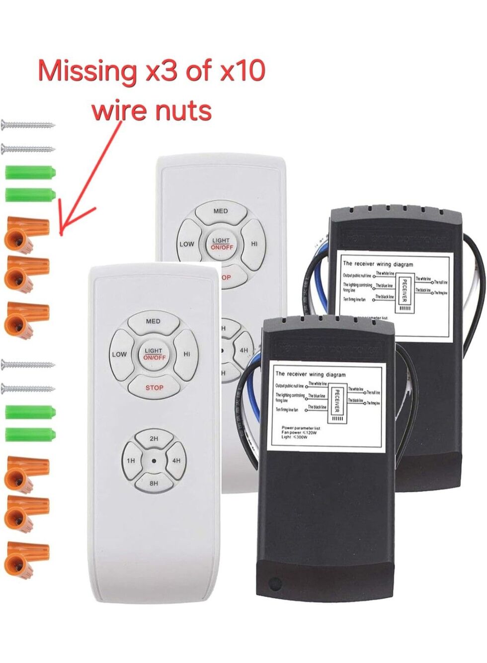 x2 Universal Ceiling Fan Remote Control Kit 3-in-1 Replacement with Receiver